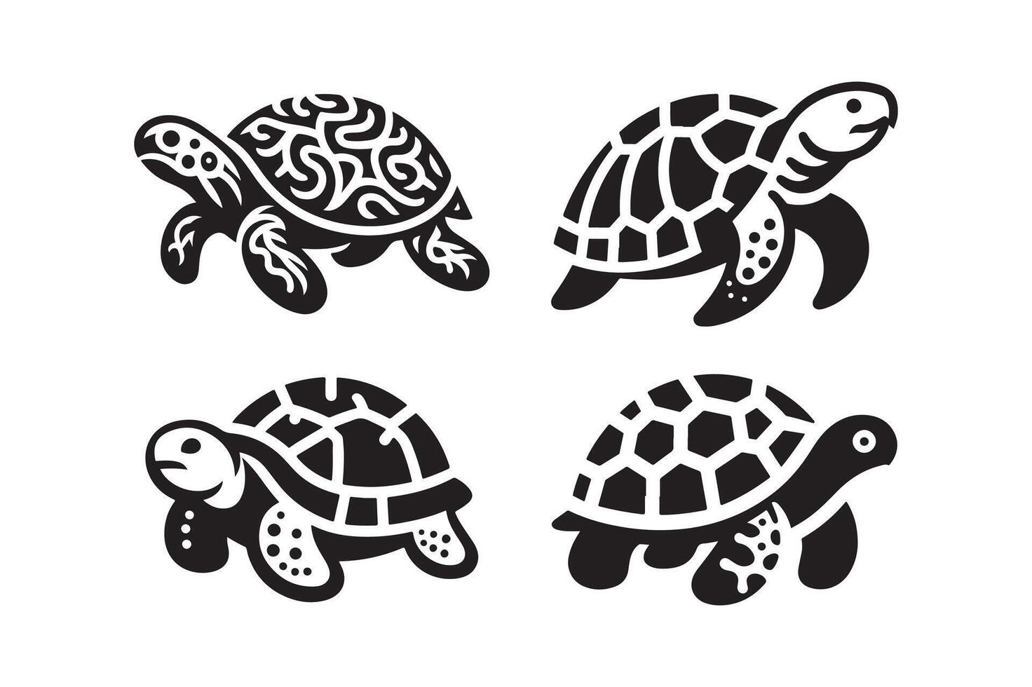 Albino Turtle Silhouette for Brochures vector