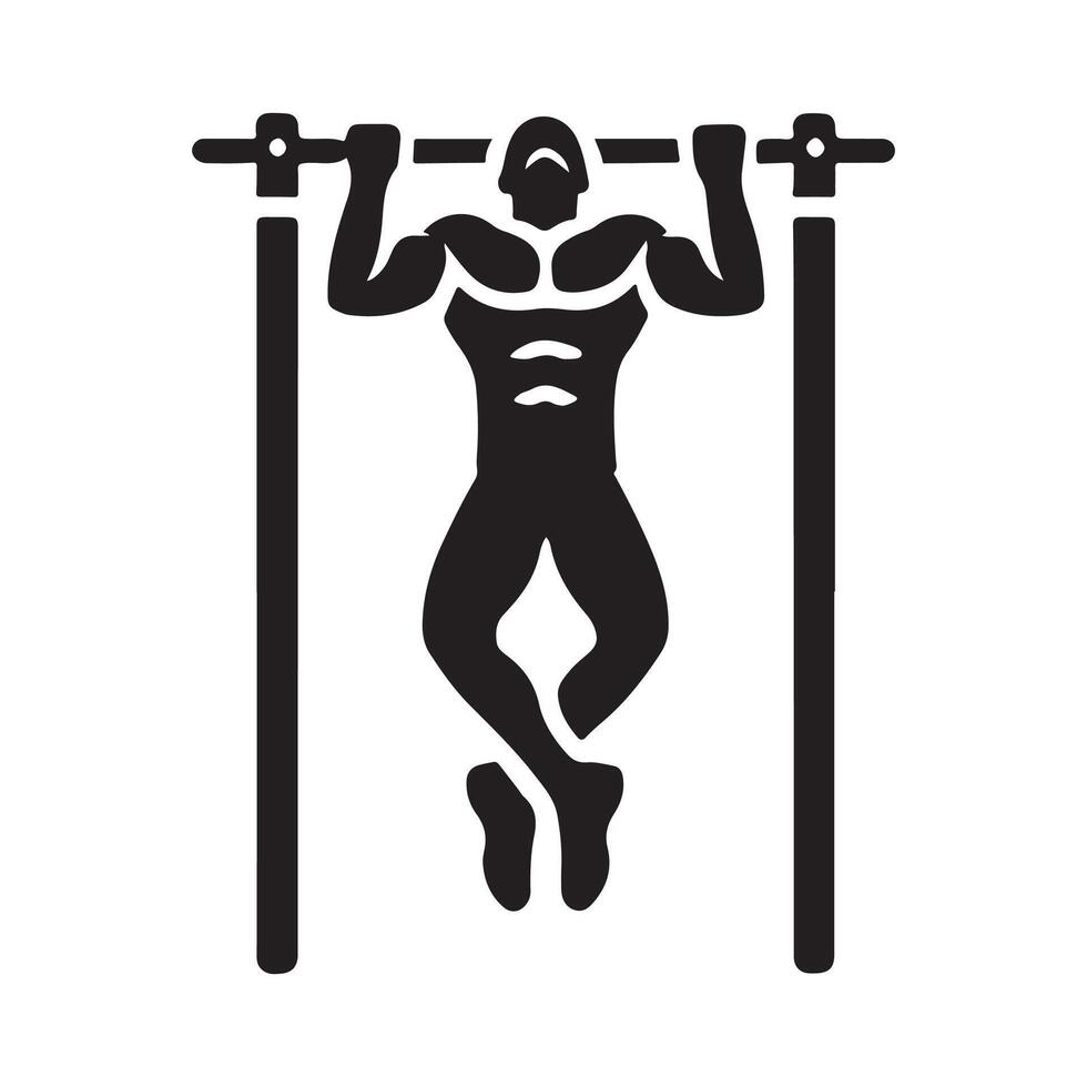 Pull Up Bar Silhouette for Creative Projects vector