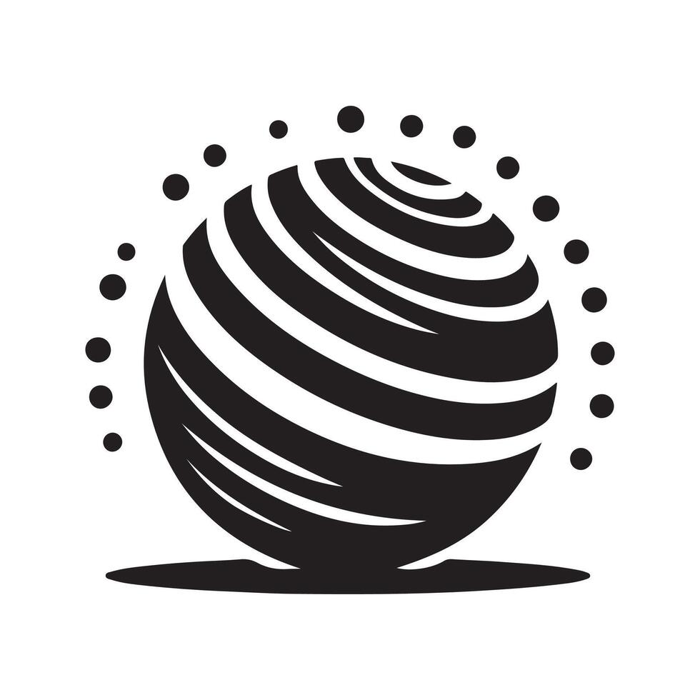 Fitness Silhouette Stability Ball for Flyers vector
