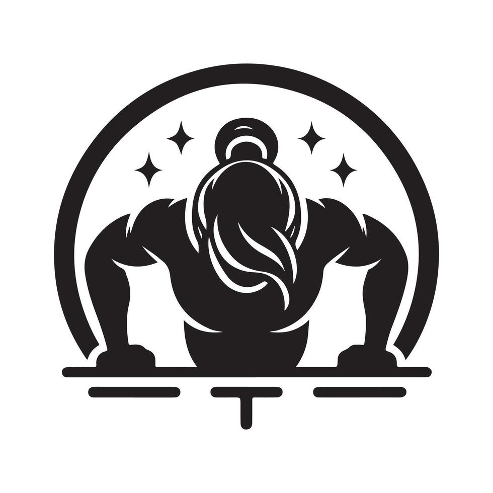 Push Up Bars Silhouette for Training Materials vector