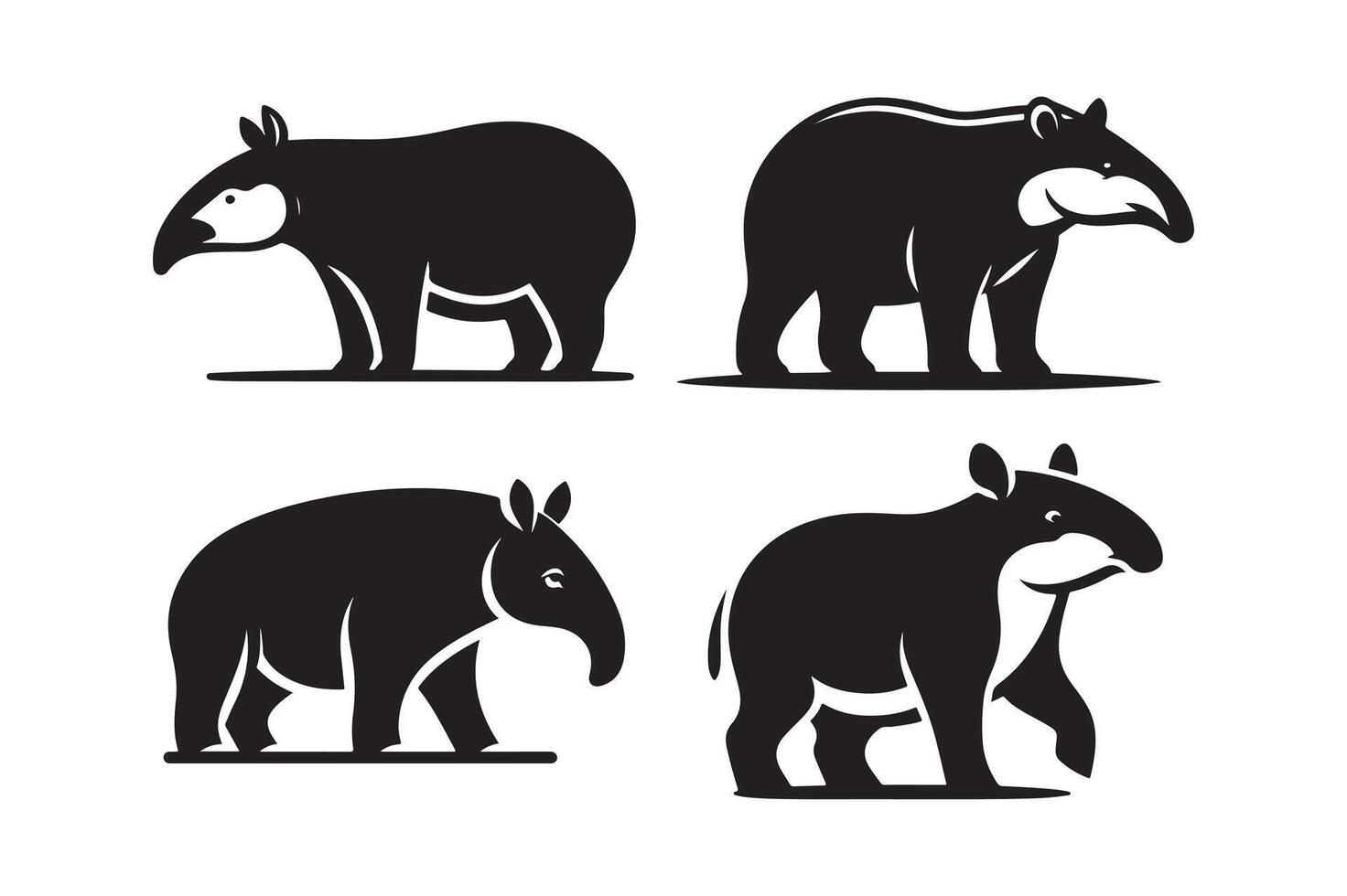 Tapir Silhouette for Environmental Projects vector