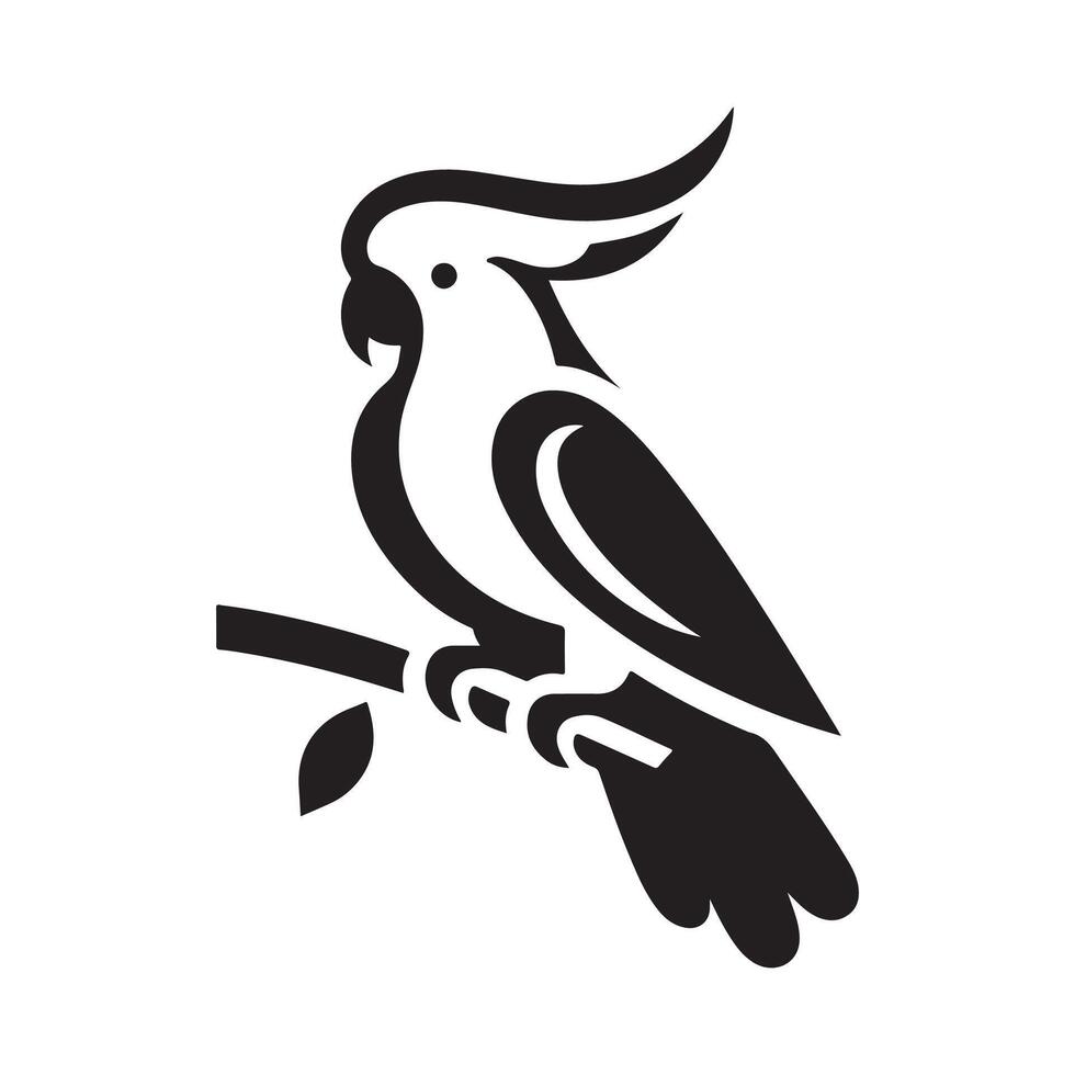 White Cockatoo Silhouette for Branding vector