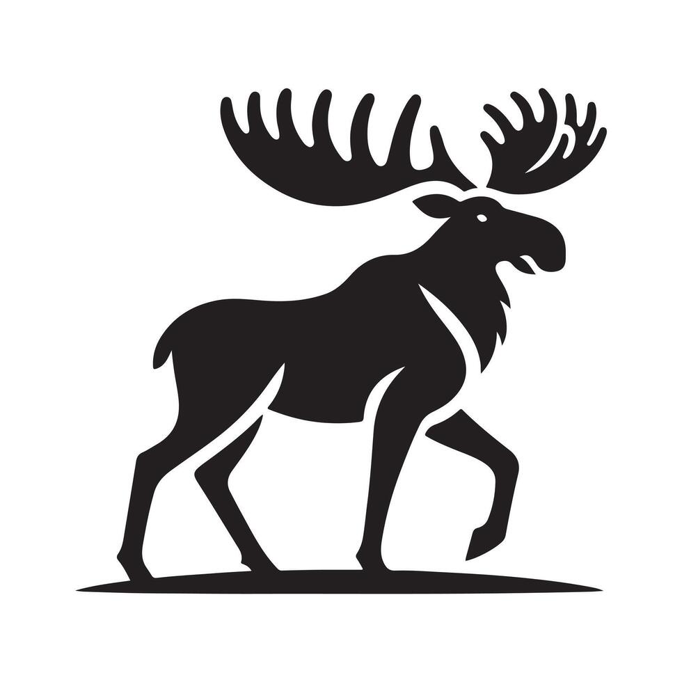 Female Moose Black for Graphic Design Projects vector