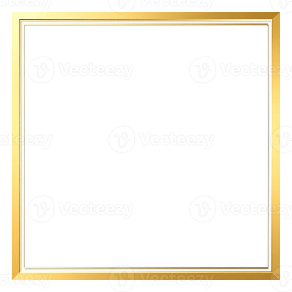 gold border frame on transparent background png