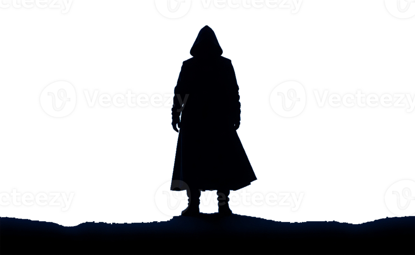 a silhouette of a person standing in the middle of the desert transparent background png