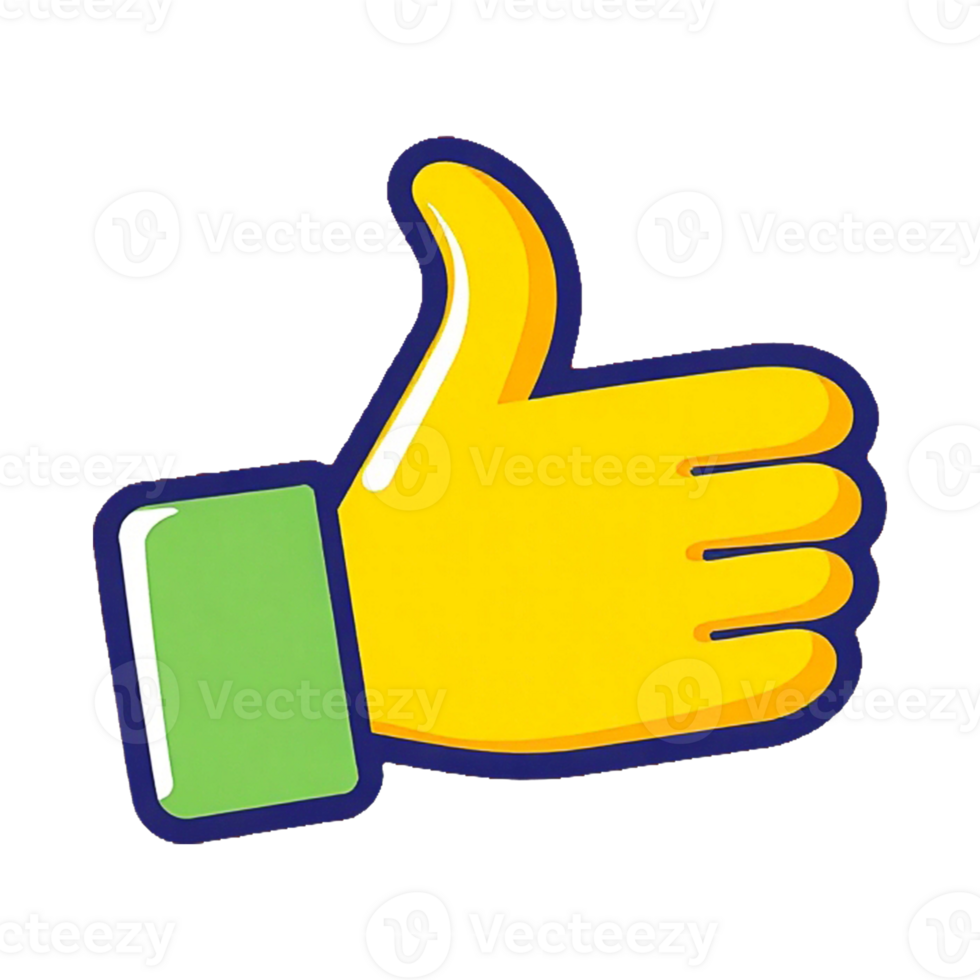 a yellow thumb up sign on a transparent background png