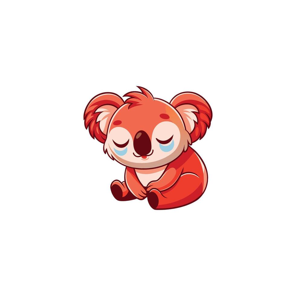 Cute Koala Sleeping Cartoon Illustration vector