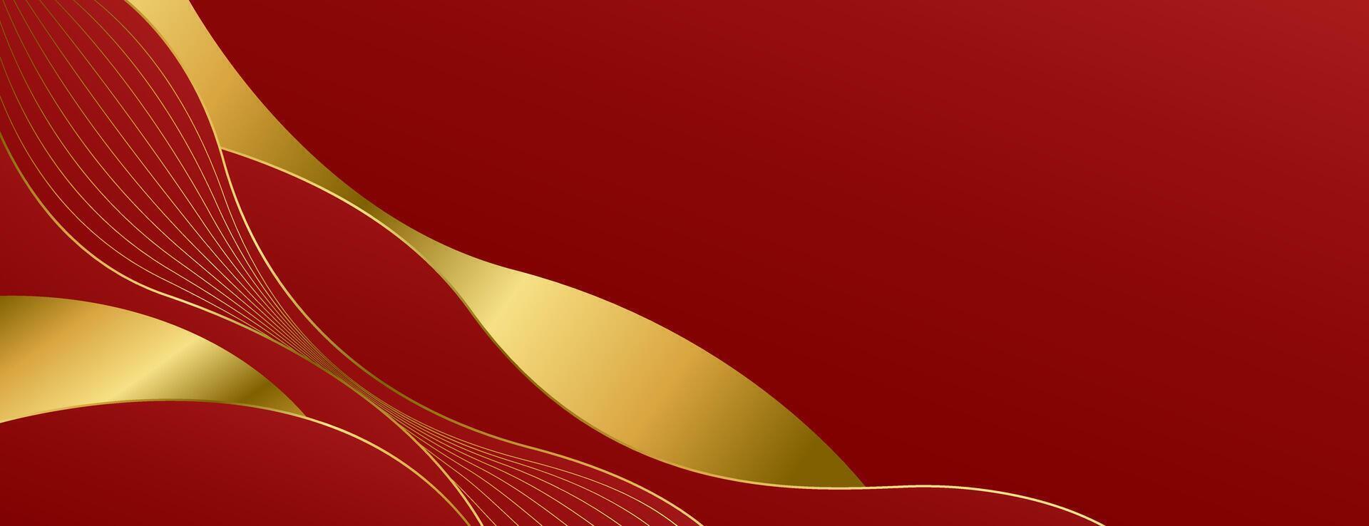 Elegant red-gold luxury banner background vector