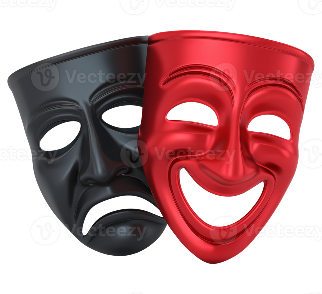 Theater Masks Tragedy and Comedy isolated png