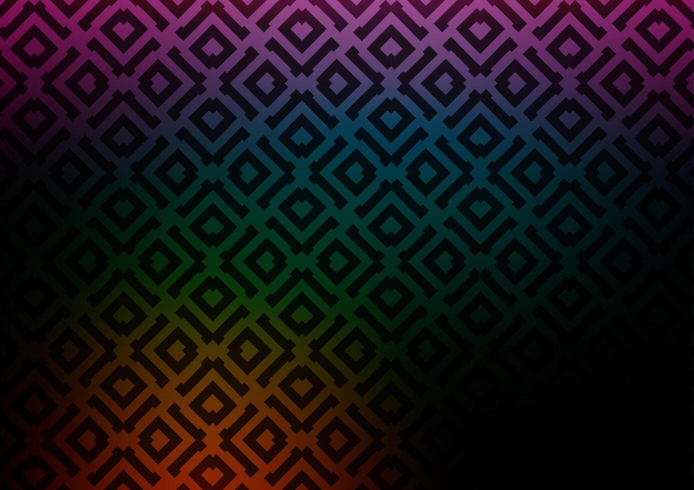 Dark Multicolor, Rainbow backdrop with lines, cubes. vector