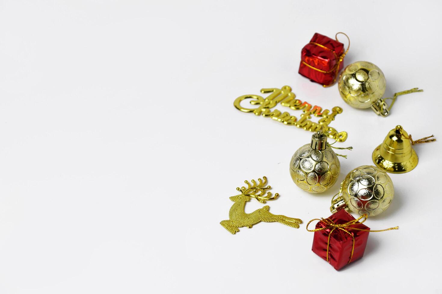 White Christmas and New Year background with festive ornaments photo
