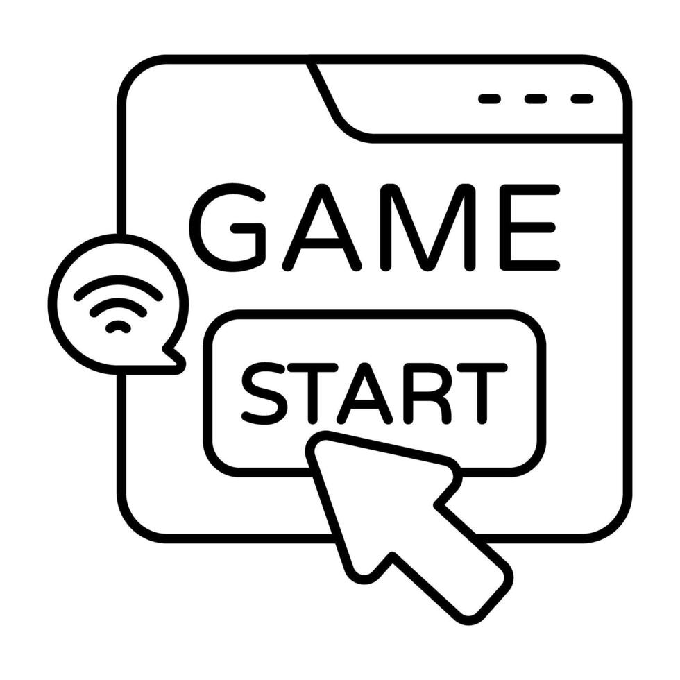 A Linear design, icon of game start vector