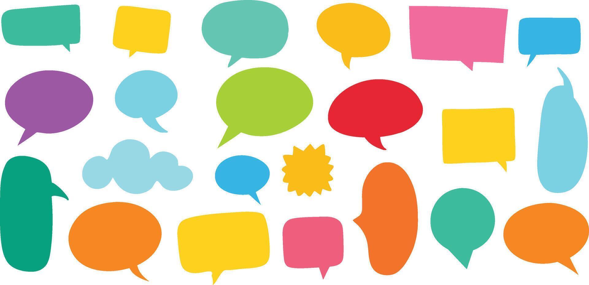 Colorful Speech Bubbles Set Chat, Messaging Communication Design vector