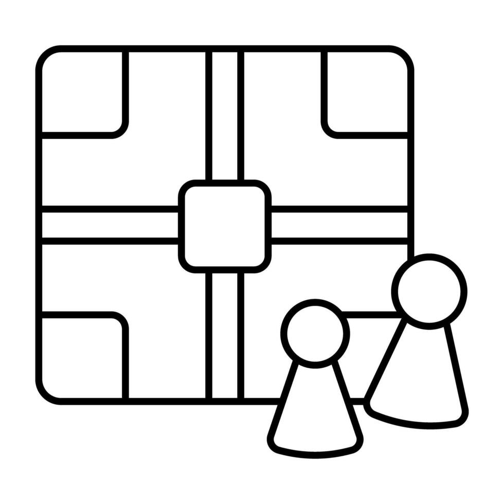 Editable Linear design icon of ludo vector
