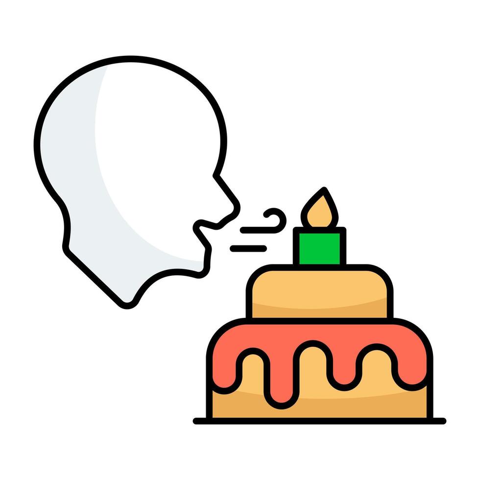 A flat icon design of blowing candle vector