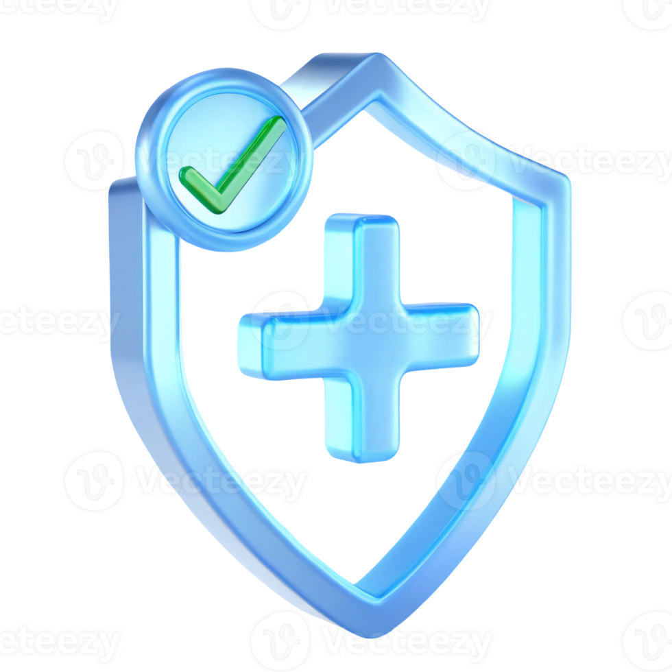 A blue shield with a plus sign on it png