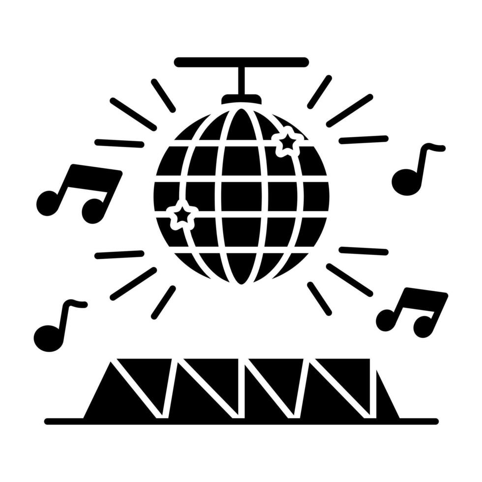 A flat design icon of disco ball vector