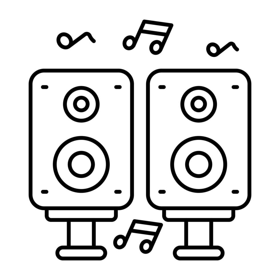 An linear icon design of sound speakers vector