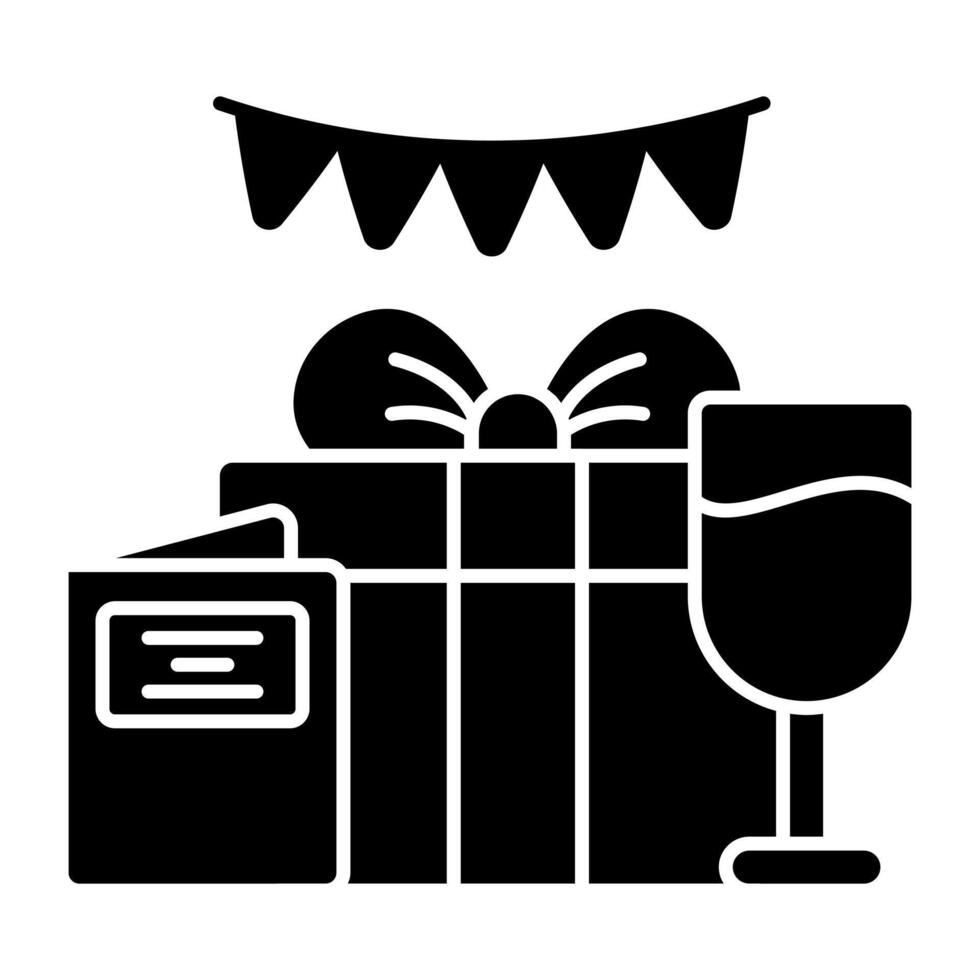 A flat design icon of party celebration vector