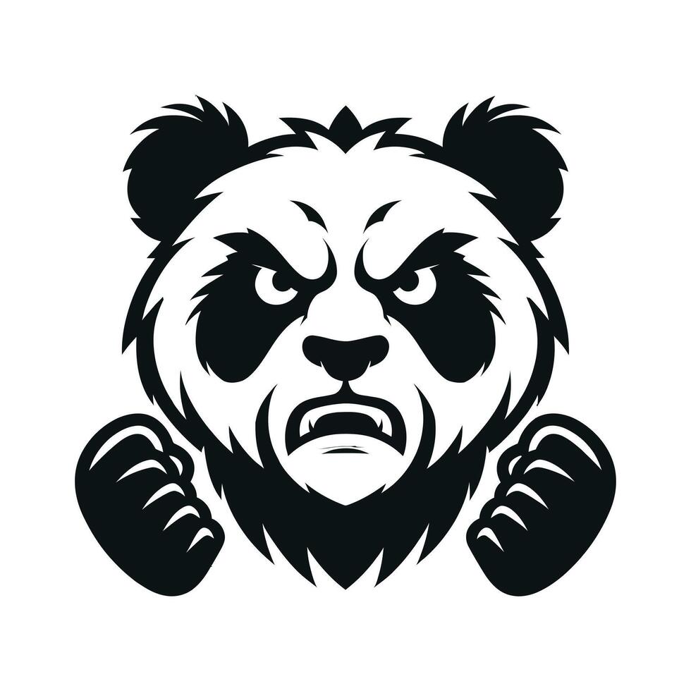 Aggressive Panda Face vector