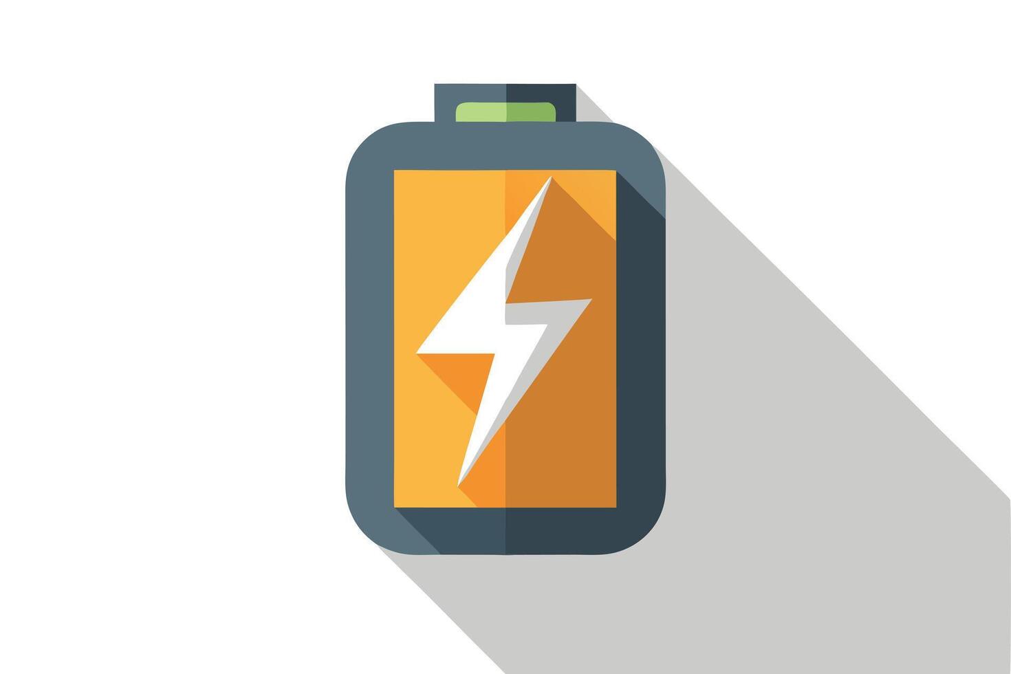 Fully Charged Battery Icon with Lightning Bolt Power Energy Flat Style vector