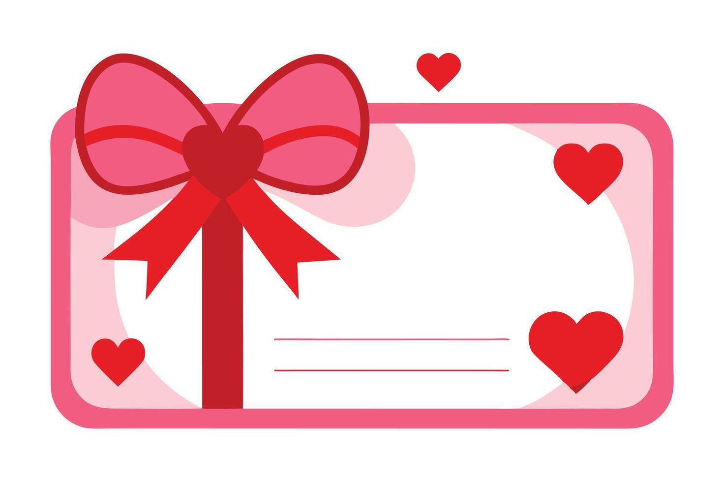 Pink with Red Hearts and Ribbon on White Background vector