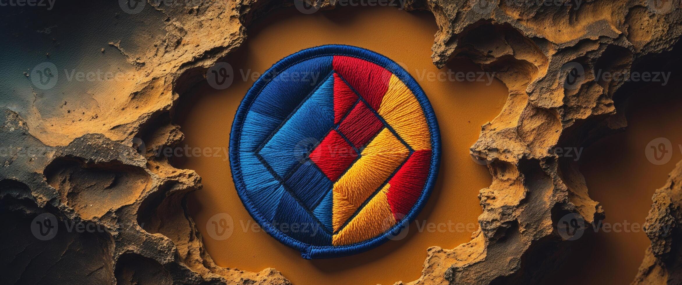Colorful Embroidered Equality Patch on Textured Background photo