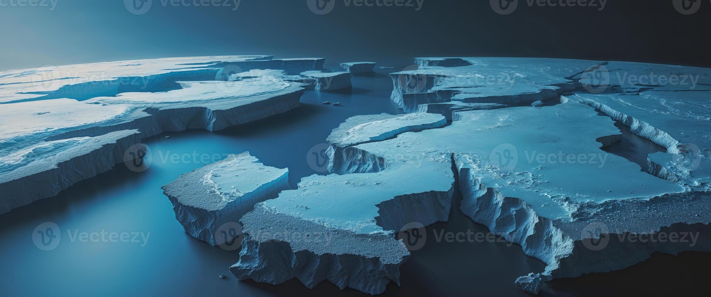 The earth is covered in ice and water photo