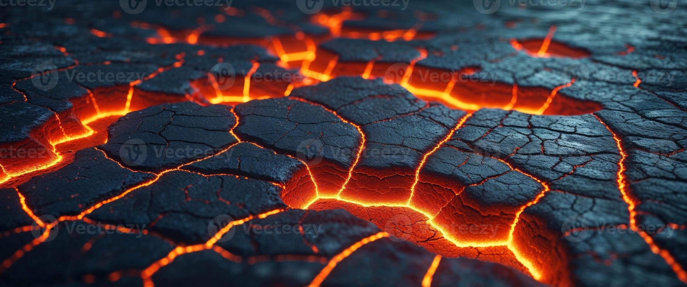 A close up of a lava flow with red and orange flames photo