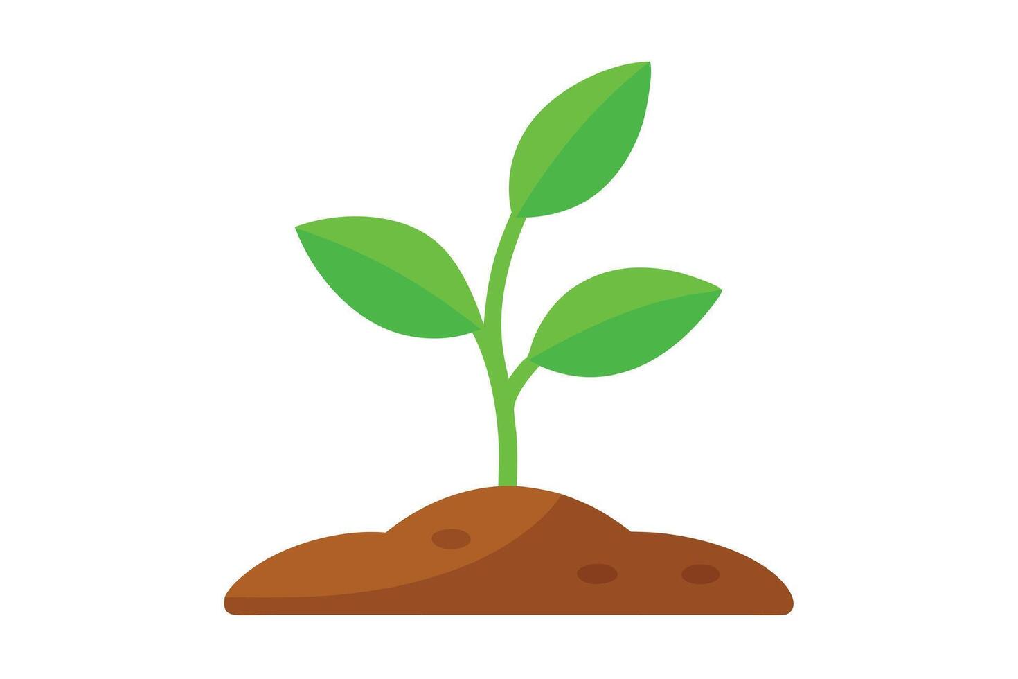 Young Plant Growing Isolated in Soil Sprout with Green Leaves on White Background vector