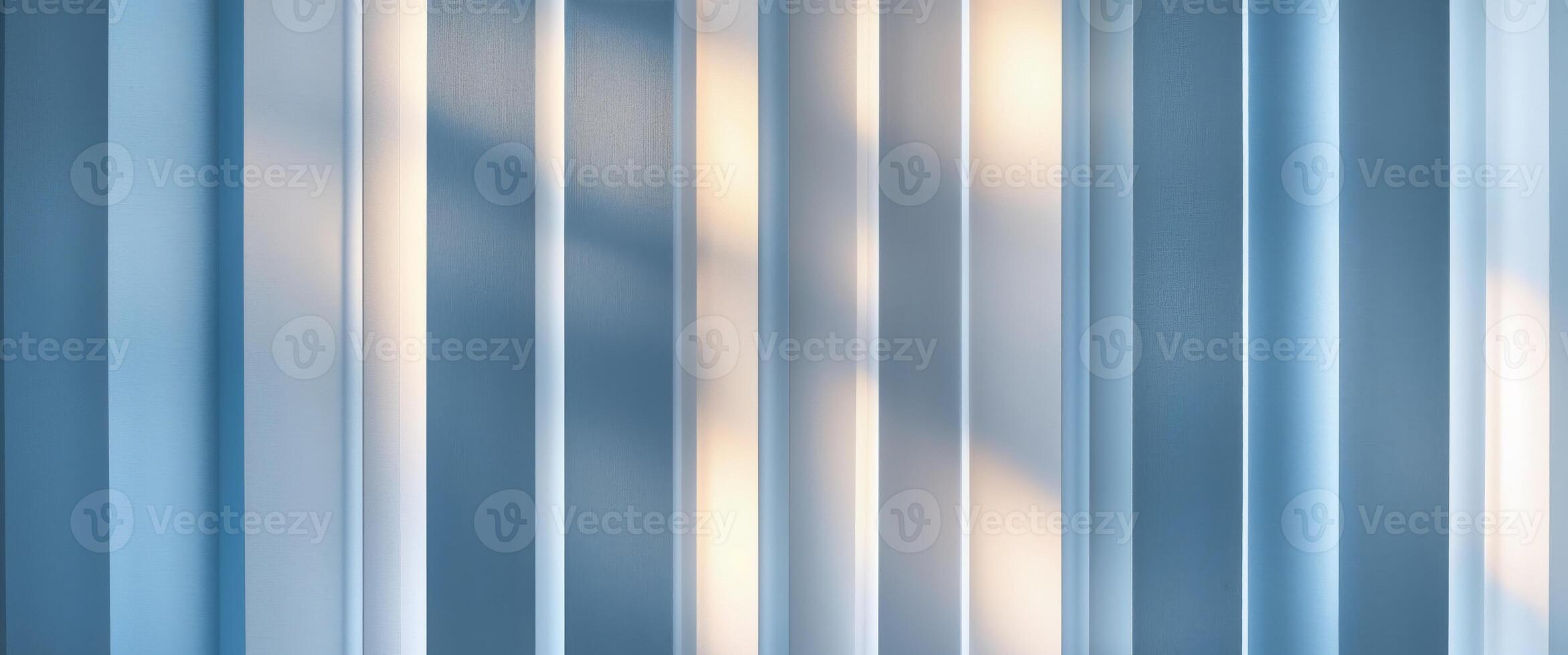 Abstract Blue Vertical Blinds with Soft Light and Shadows photo