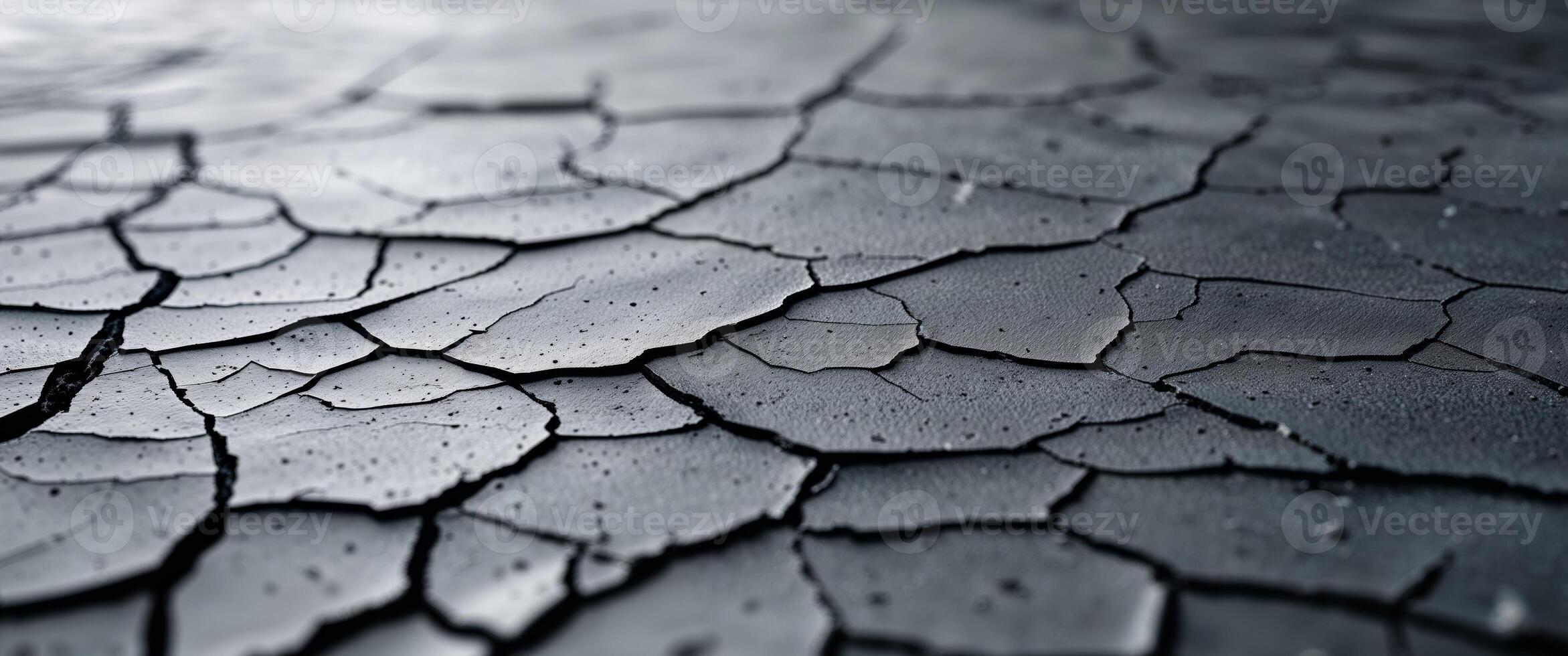 Dark Gray Cracked Surface Texture Abstract Background photo