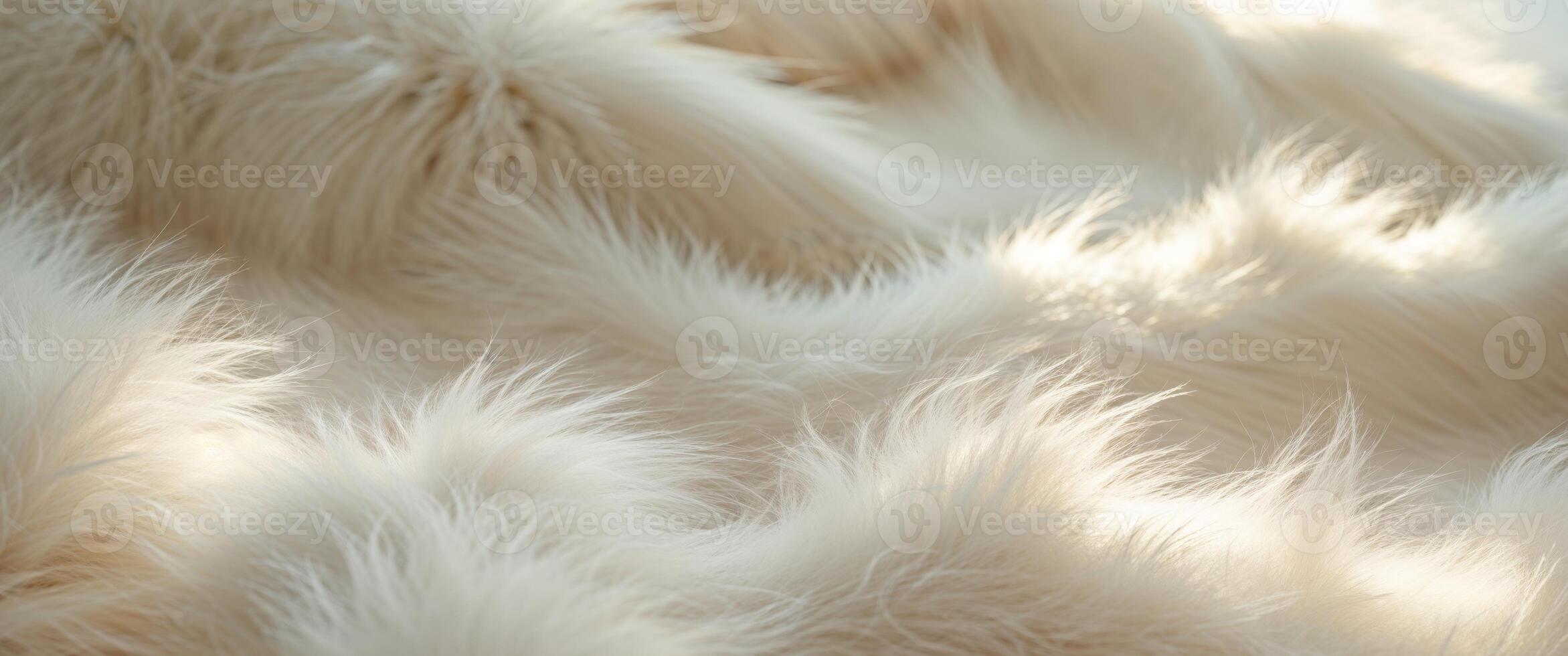 Soft White Fluffy Fur Texture Background. photo