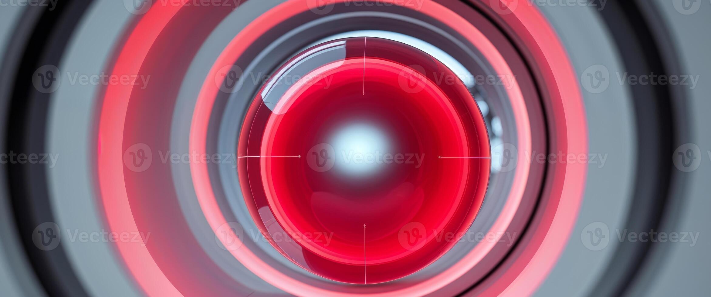 A red lens with a black background photo