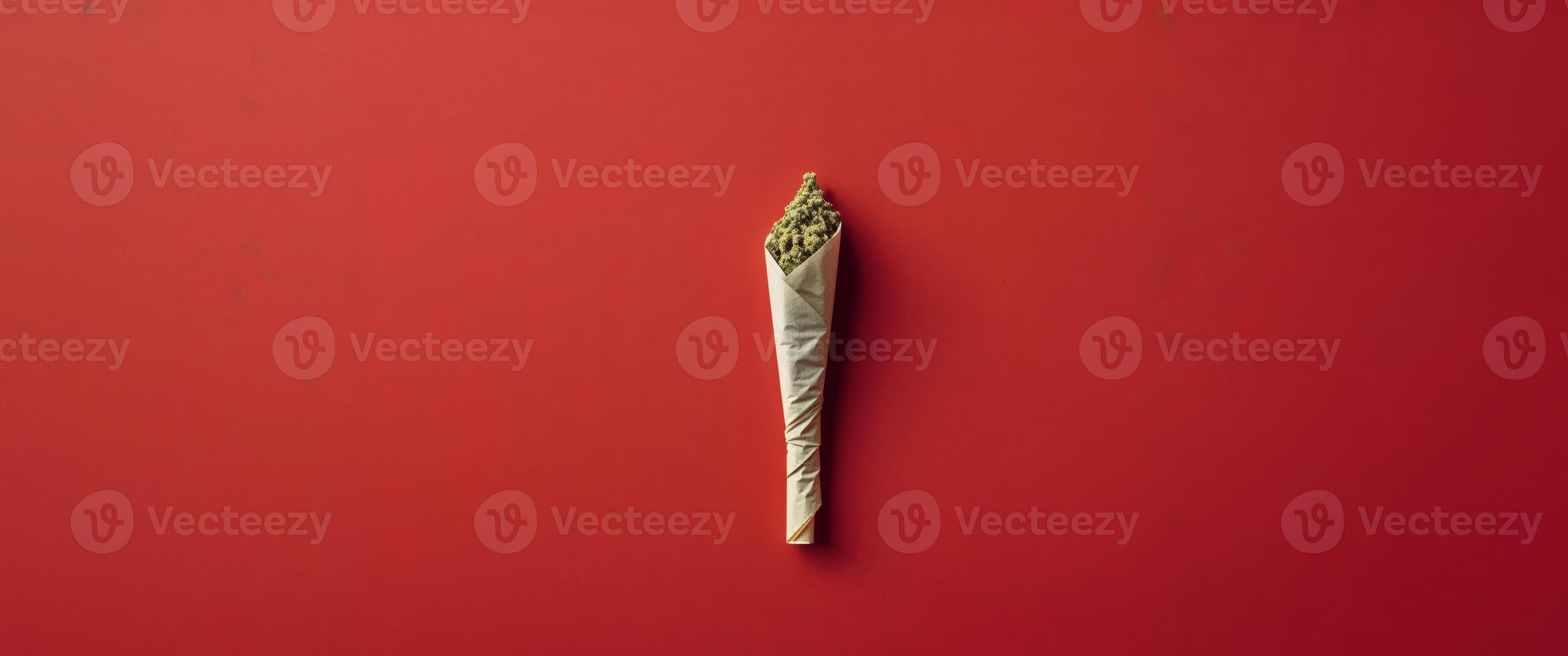 A marijuana leaf on a red background photo