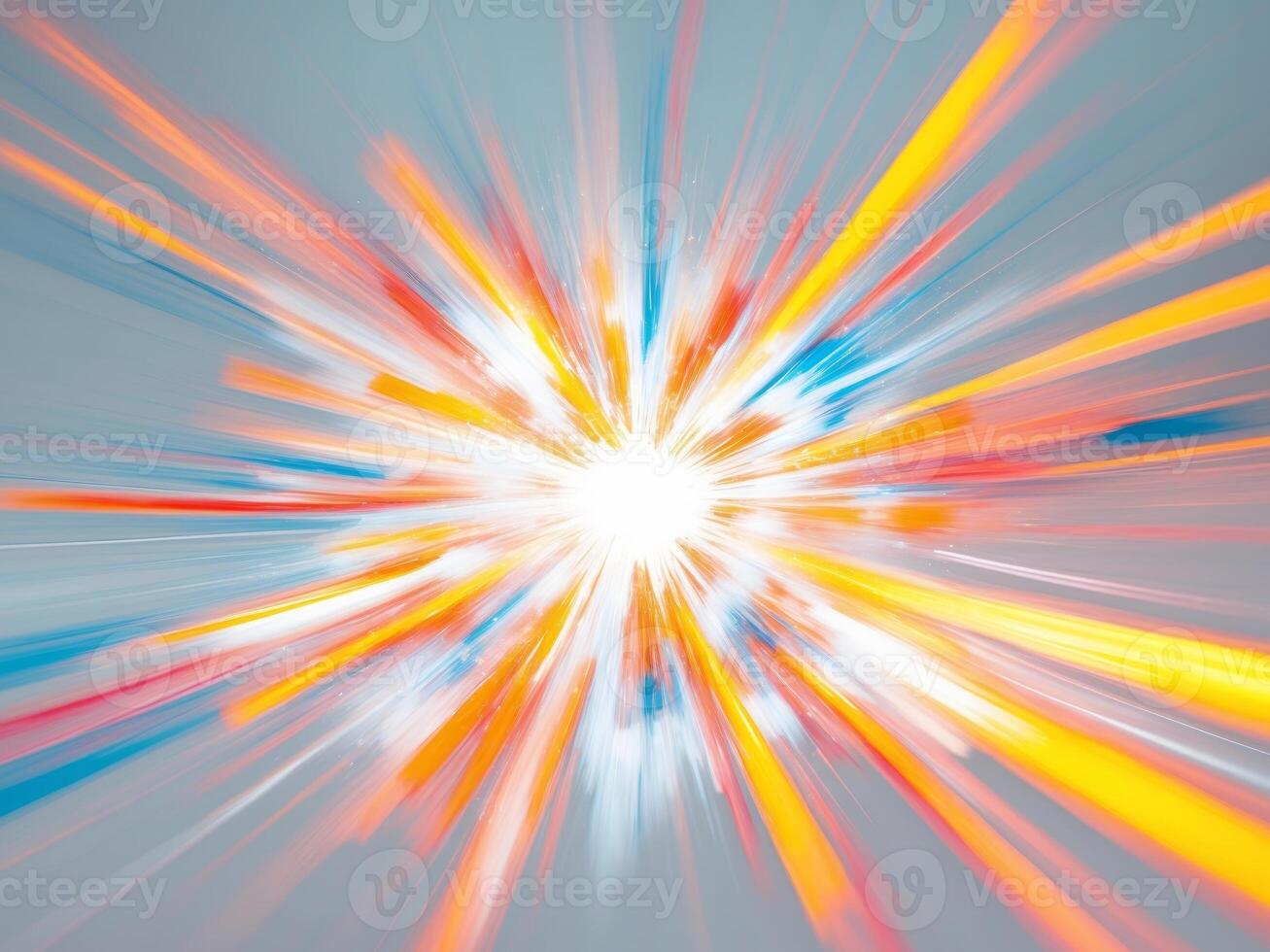 Abstract energetic light rays burst background. photo