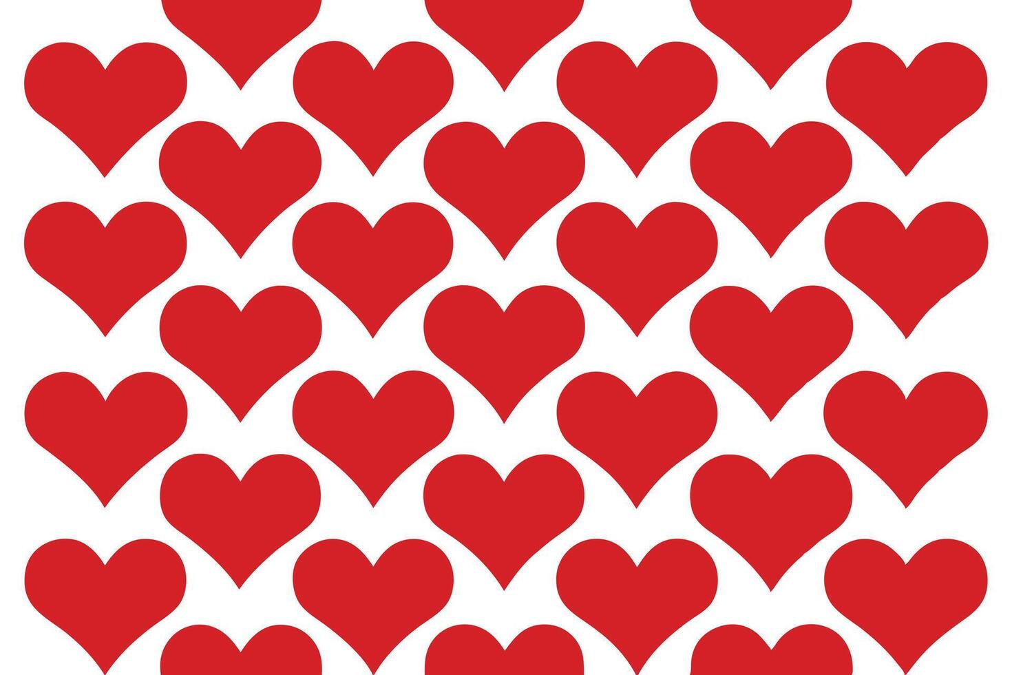 Red Heart Pattern on White Backdrop Seamless Love Celebration Symbol Design vector