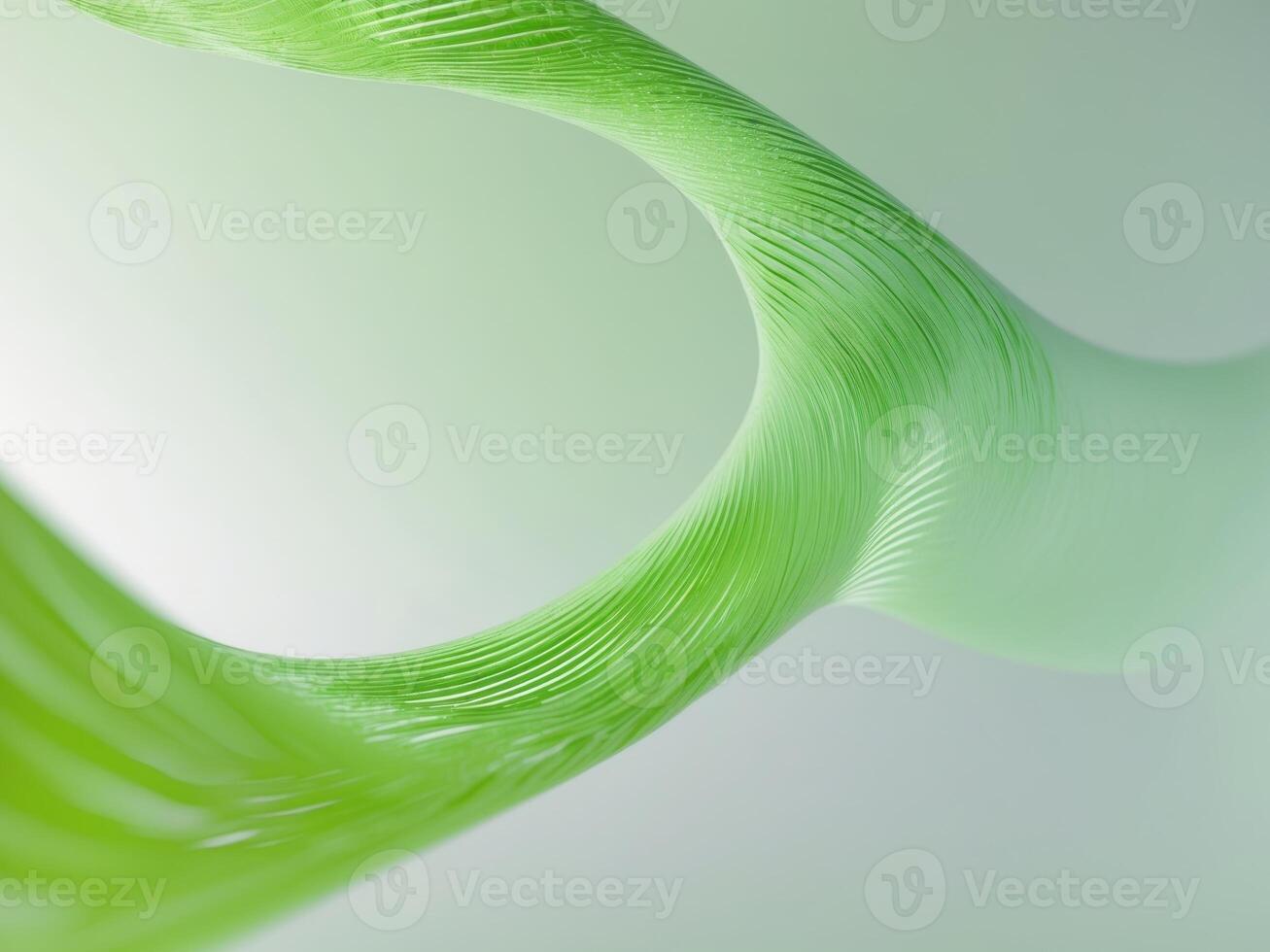 A green wavy shape with a white background photo
