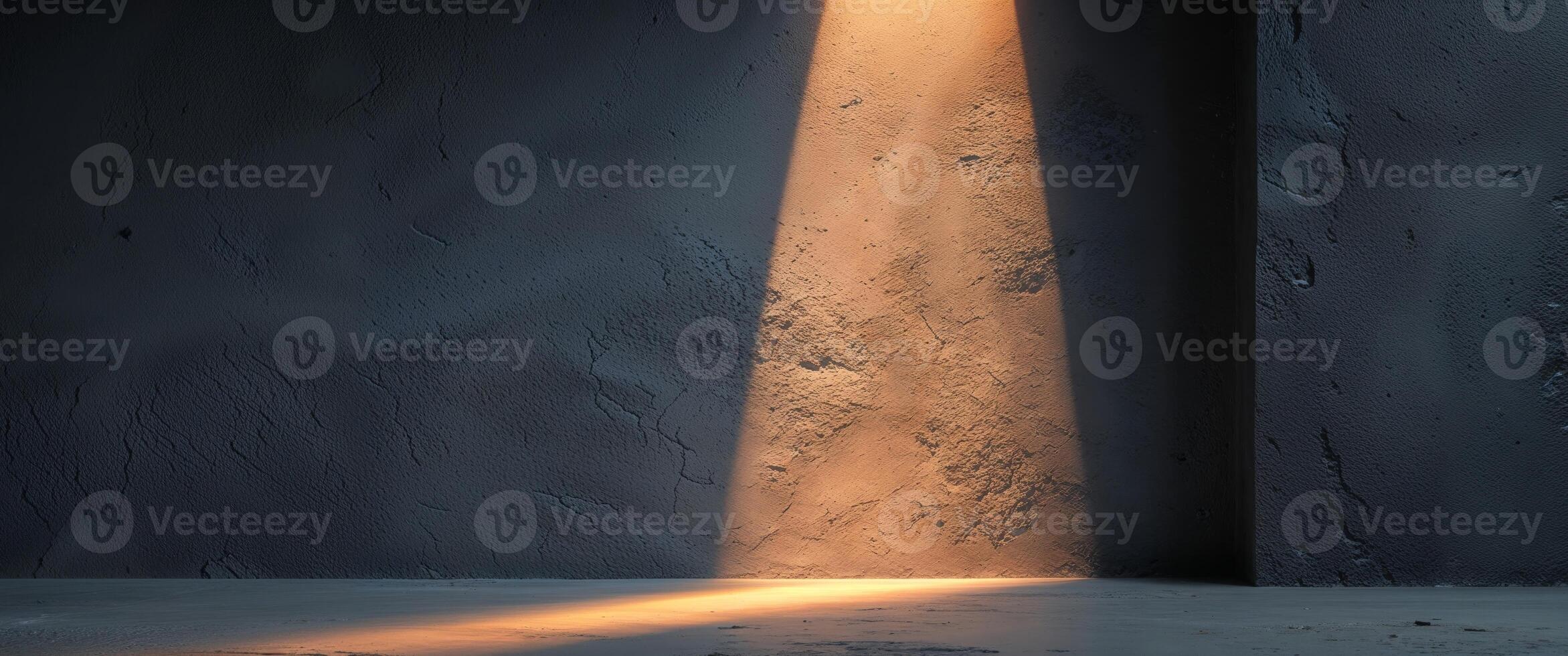 A light shining through a wall in a dark room photo