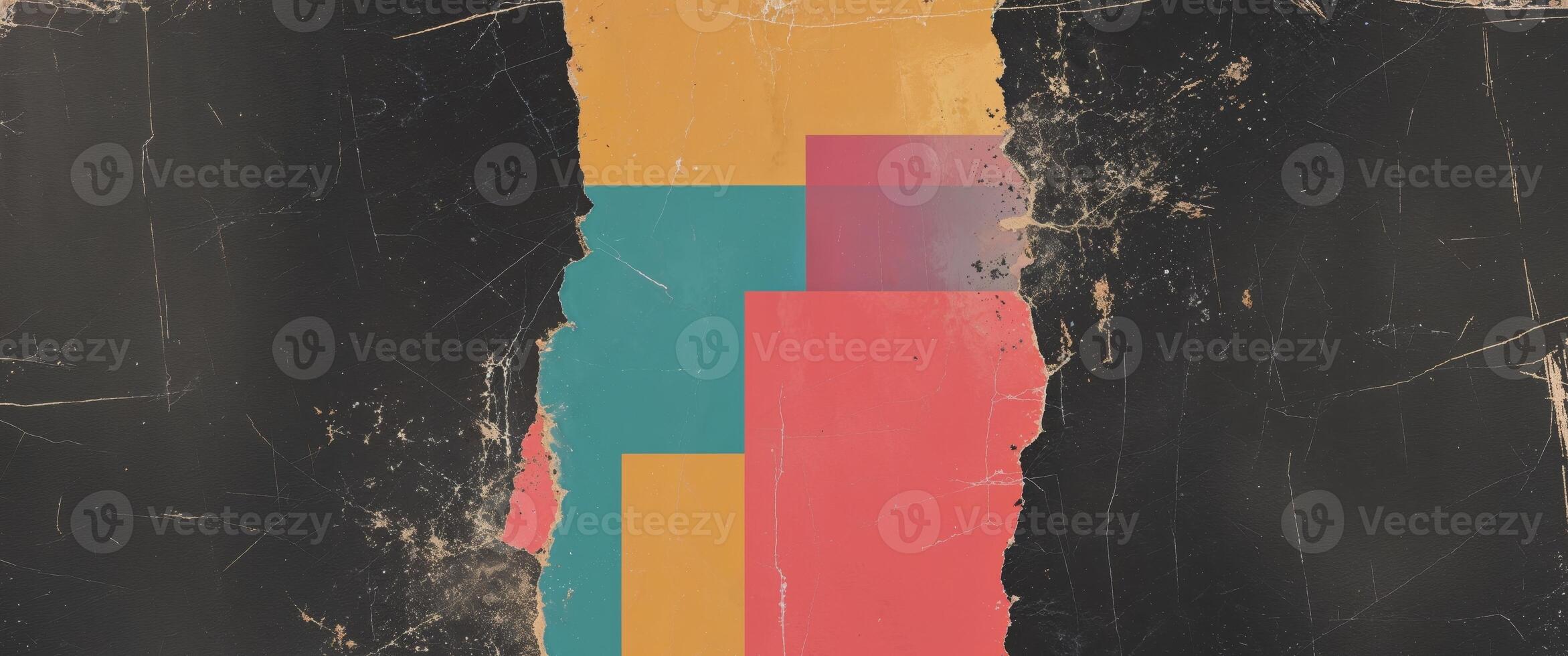 A painting of a colorful square on a black background photo