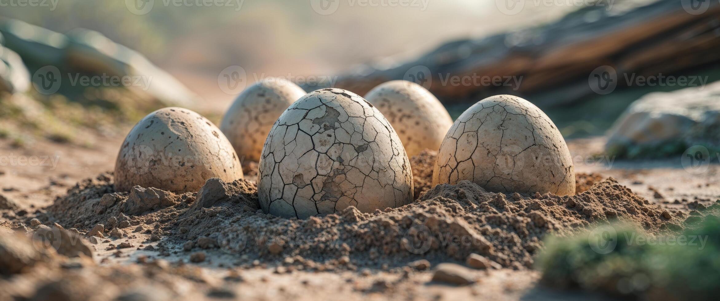 Dinosaur egg fossils discovered in their nest photo