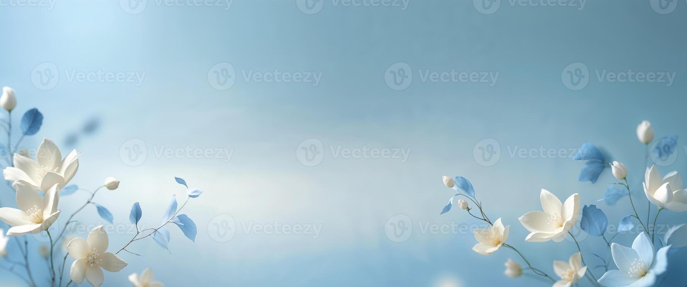 Soft Blue Gradient Floral Background for Relaxing Vibes photo