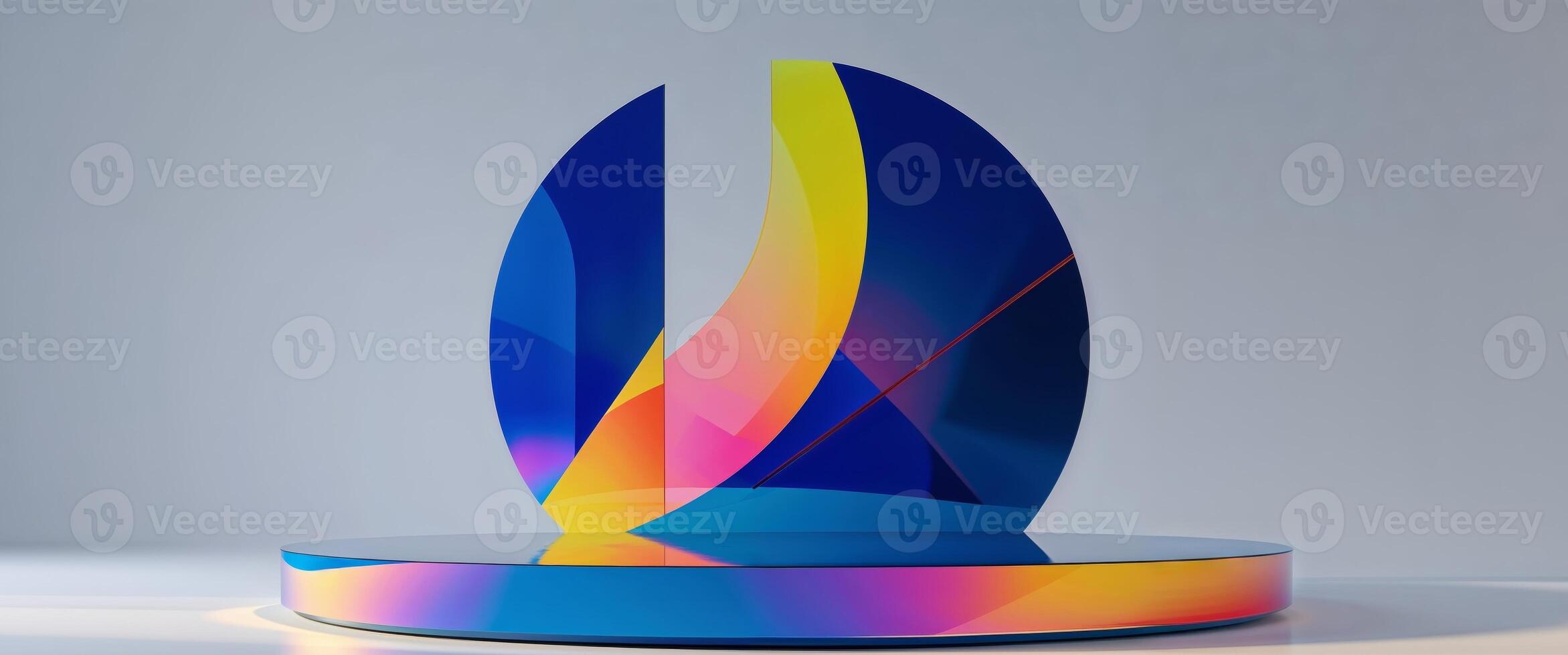 Colorful Circular Podium for Product Display in Modern Abstract Style with Geometric Design photo