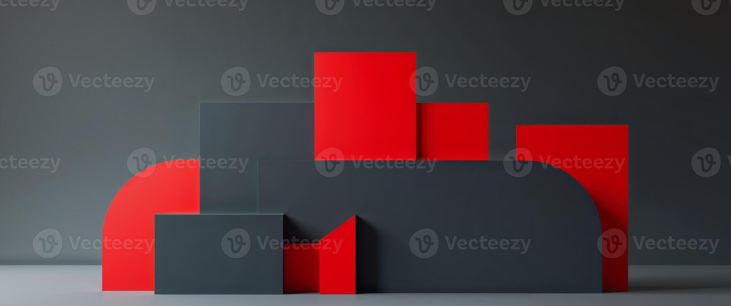 Abstract Red Black Grey Geometric Shapes. photo