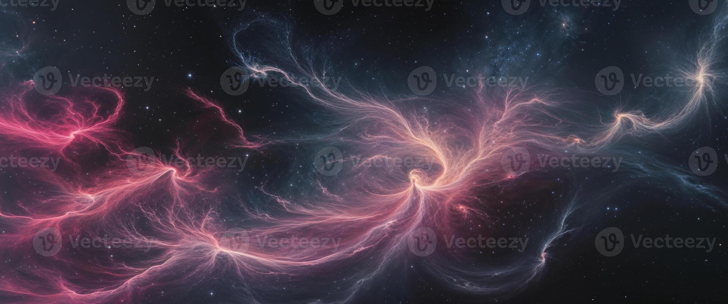 A nebula with pink and blue swirls photo