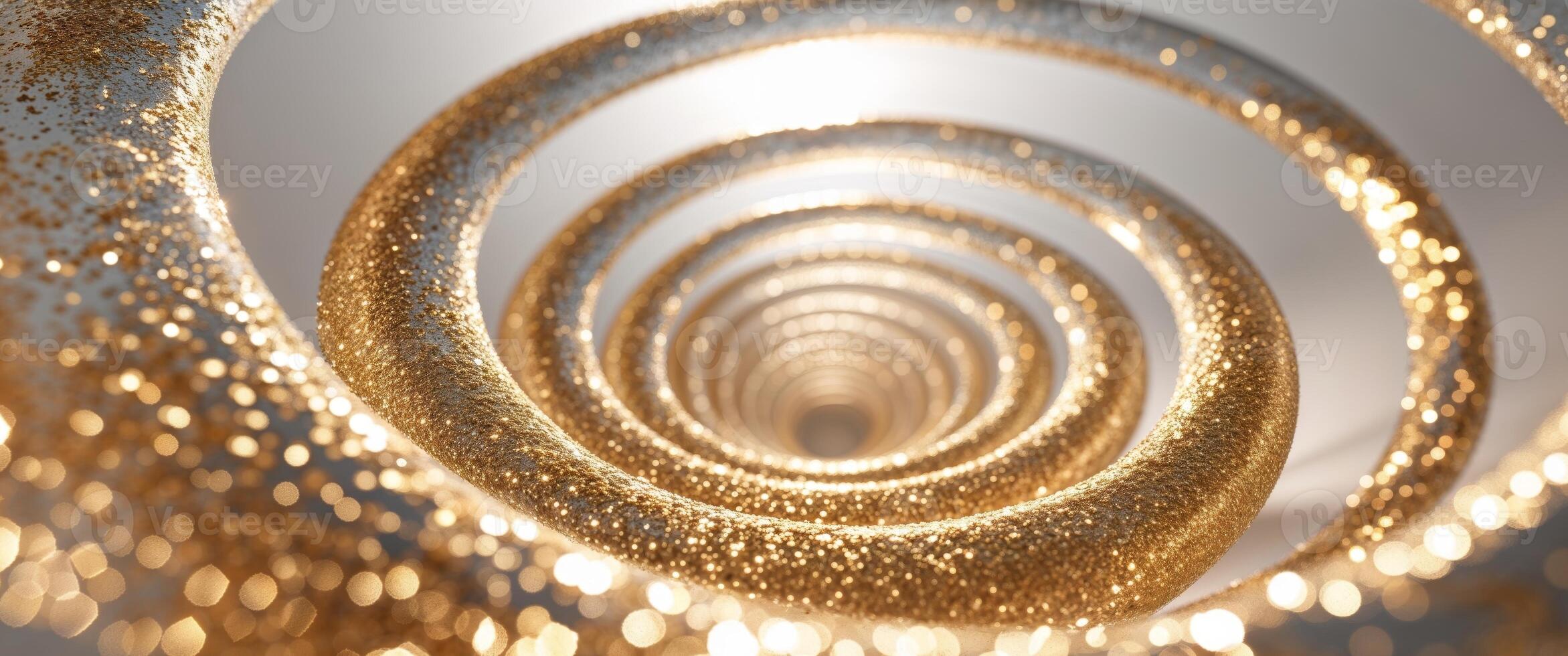 Golden spiral abstract background 3d illustration photo
