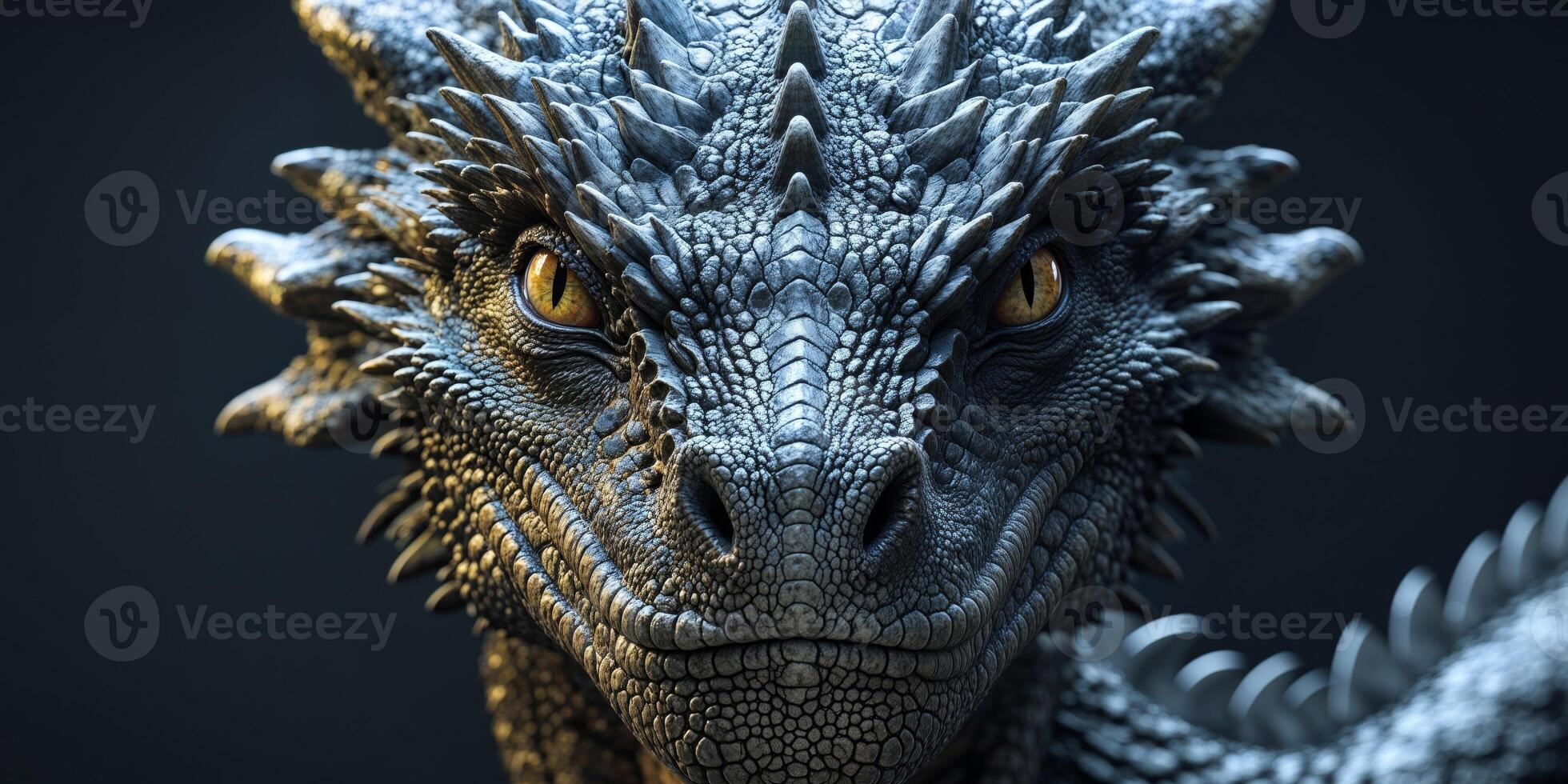 A close up of a dragon's head photo