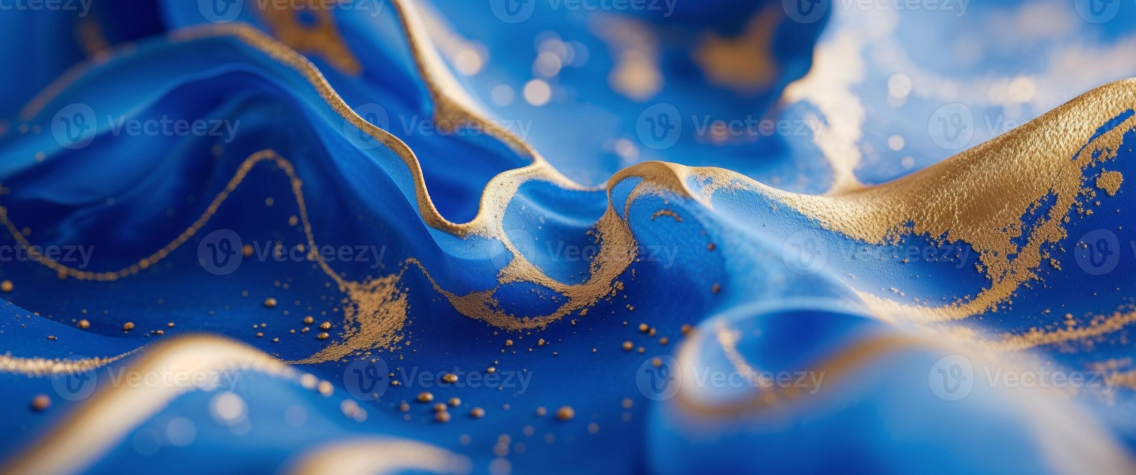 Stunning Blue and Gold Abstract Art for Modern Home Decor photo