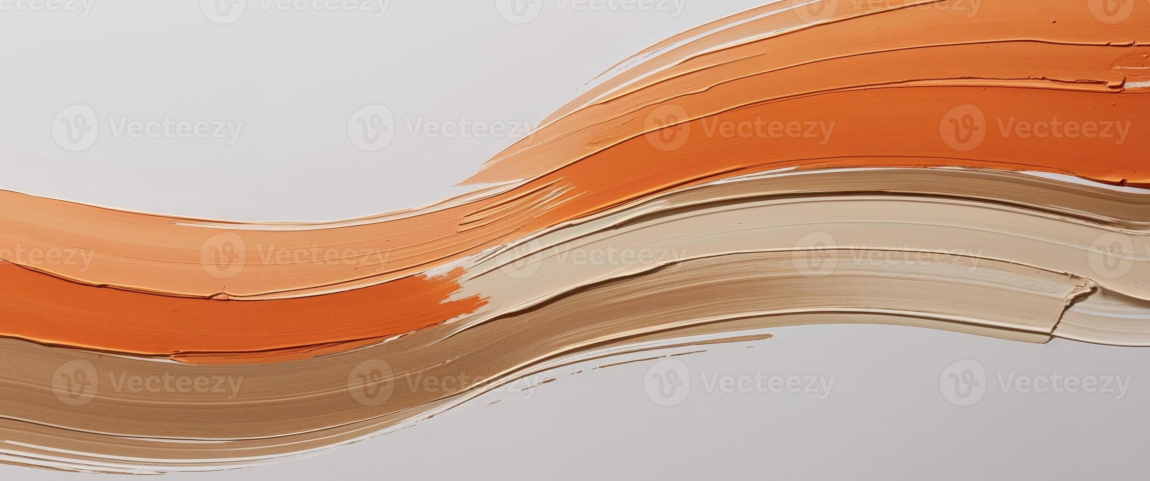 Abstract artwork featuring horizontal brushstrokes of orange and beige. photo