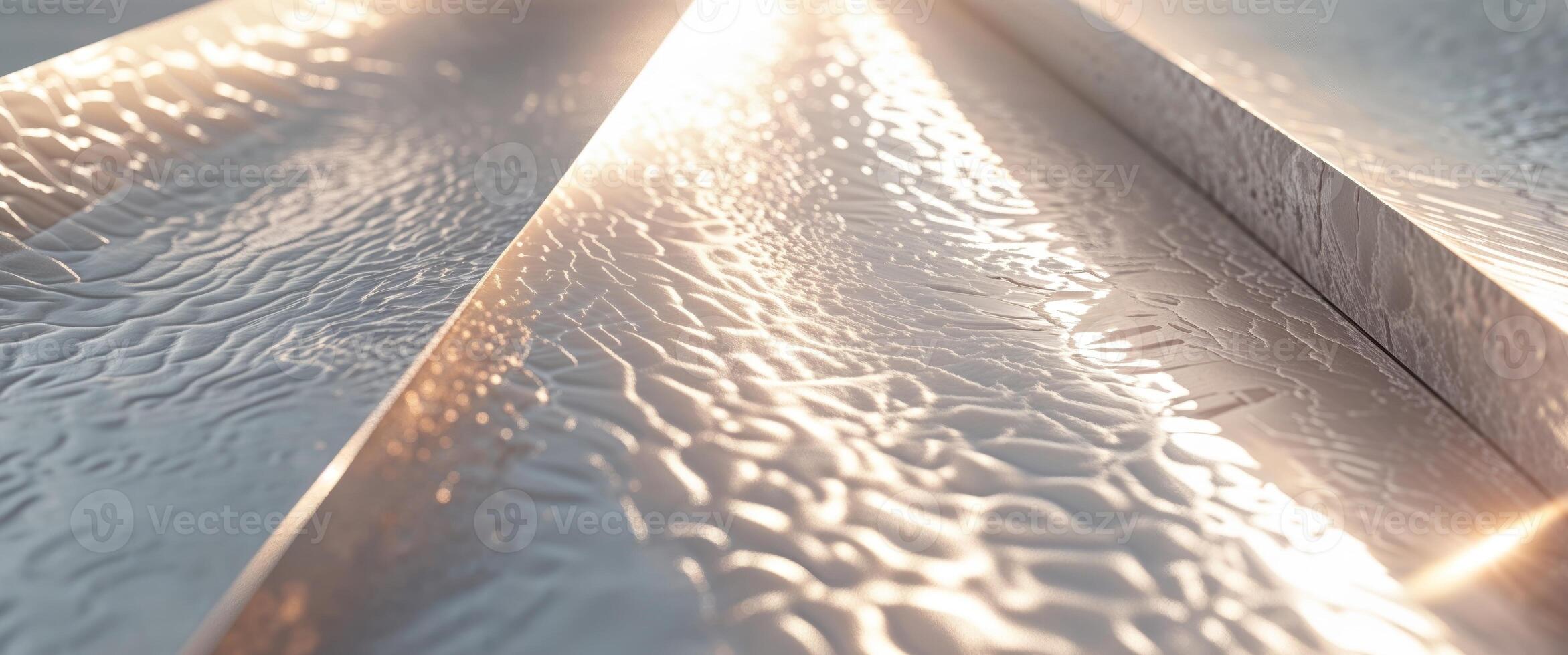 Abstract metallic surface with sunlight reflection for modern design photo